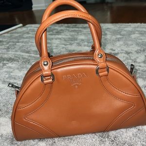 Brown Leather Prada Bag